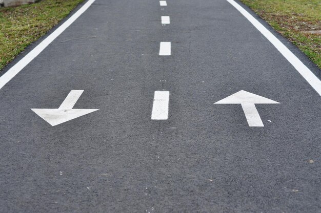 Photo bicycle road sign bike lane