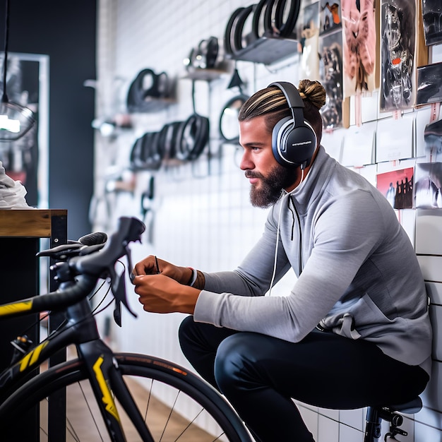 自転車店フィットネスマンAI生成