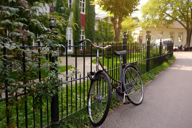 Bicycle on the street of Amsterdam.