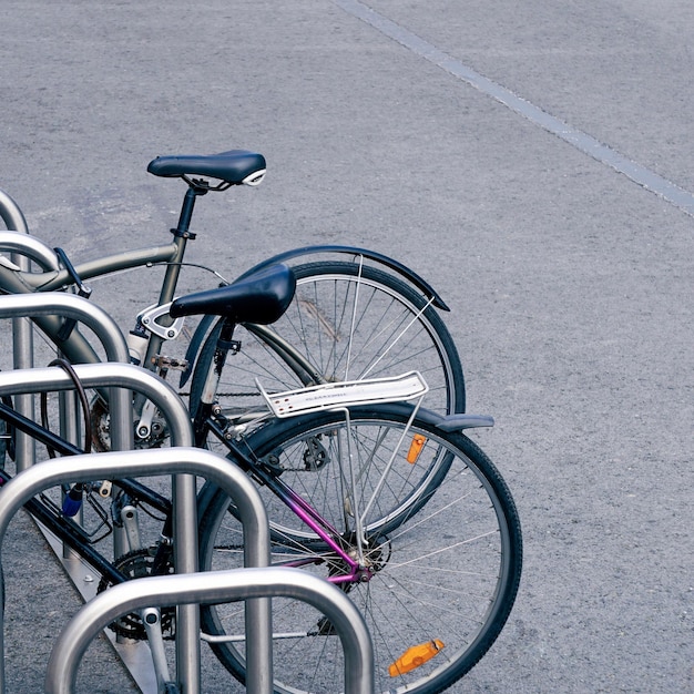 bicycle on the street, mode of transportation in the city