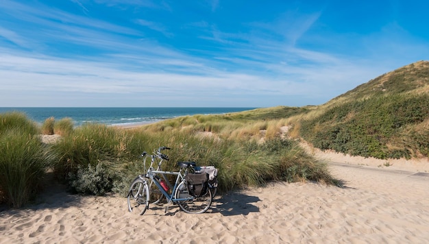 オランダ、レーネスセの北海砂丘での自転車ツアー