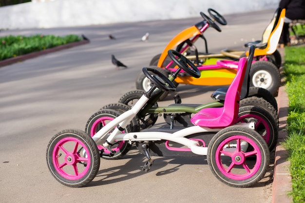 Bicycle vehicle in park waiting for kids