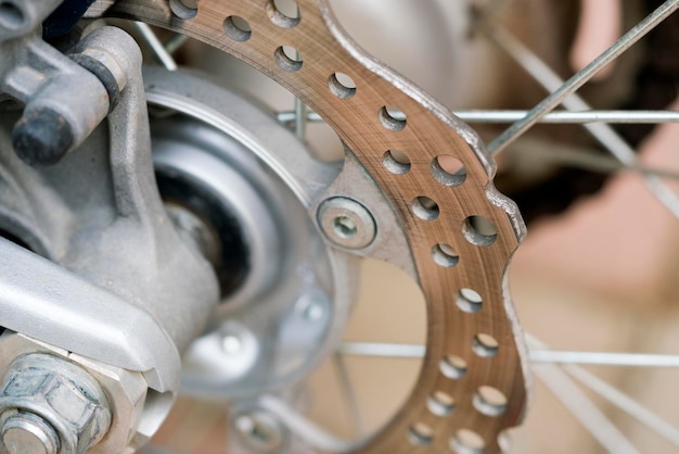 Bicycle wheel closeup