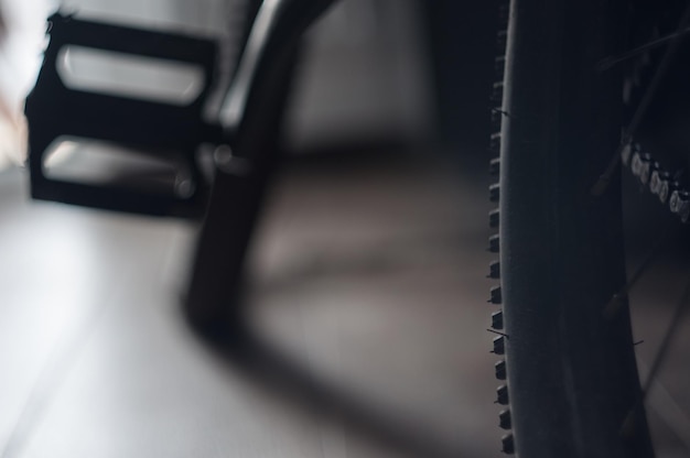 Bicycle wheel and tire close up abstract