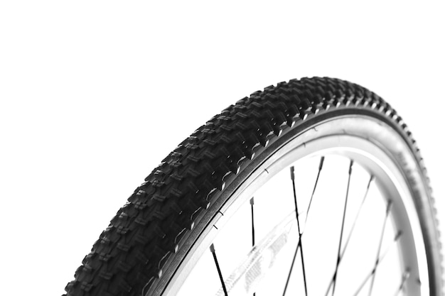 Photo bicycle wheel on white background