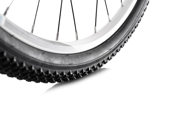 bicycle wheel on white background