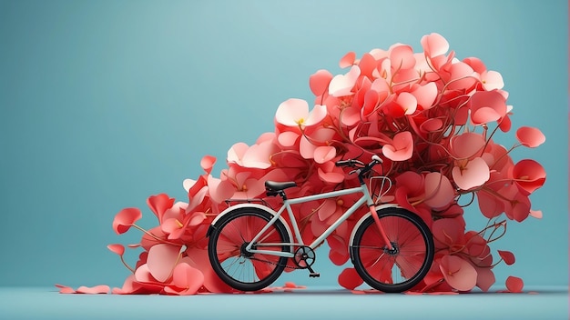 Photo a bicycle with a bike that says quot love quot on it