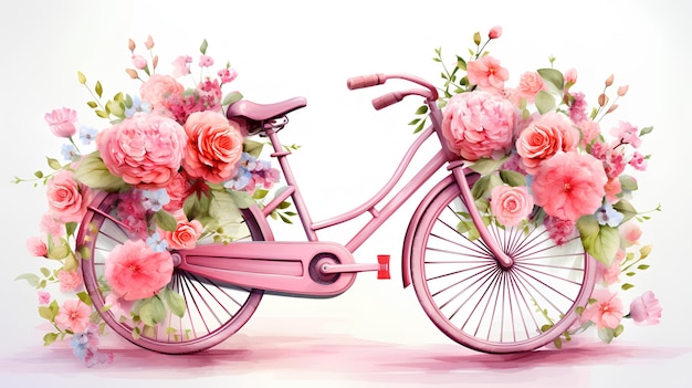 Bicycle with flowers Floral bicycle Flower bicycle Bicycle flowers