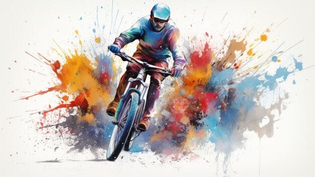 Bicycle World 3 juni waterverf stijl Generatieve AI