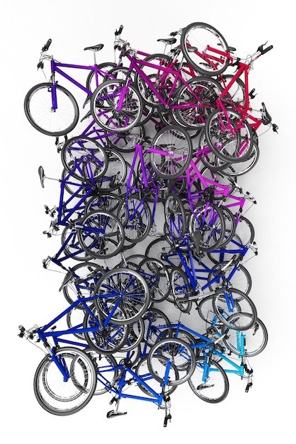 Bicycles in different colors