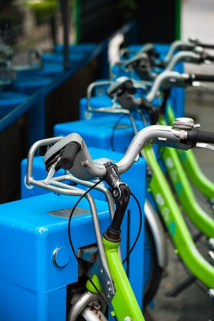 Photo bicycles on rack