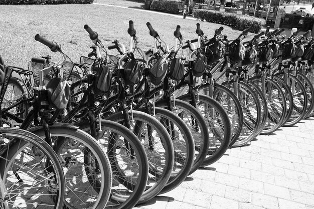 Bicycles for rent at station