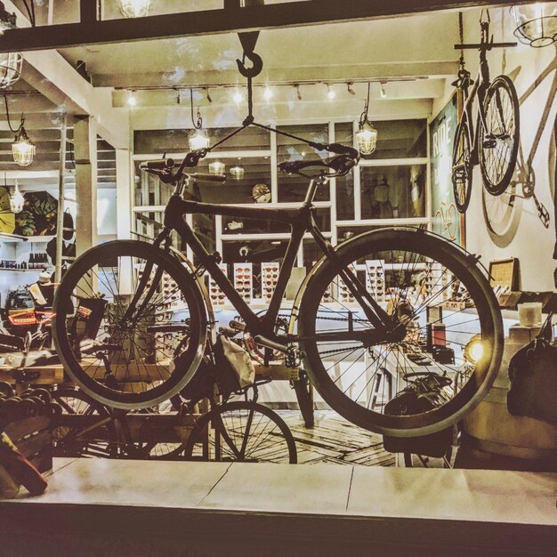 Photo bicycles in store