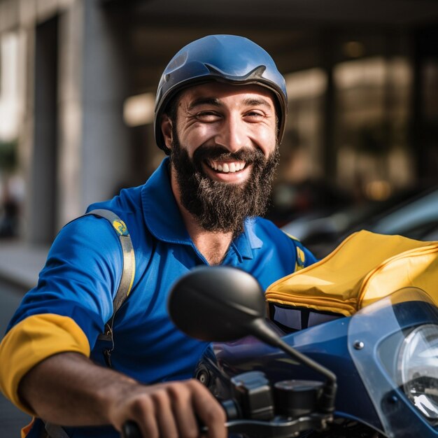 Foto modello di uomo ciclista