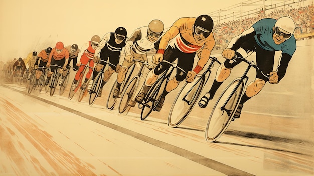 Photo bicyclists race