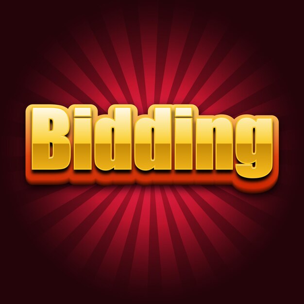 Bidding text effect gold jpg attractive background card photo