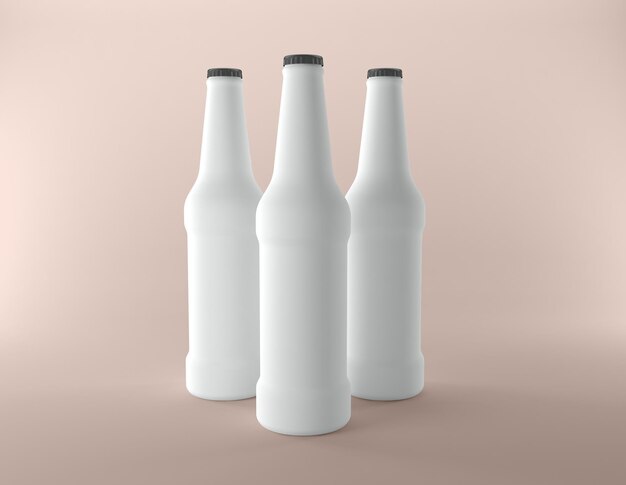 Bier Alcohol Dranken Fles 3D Teruggegeven illustratie