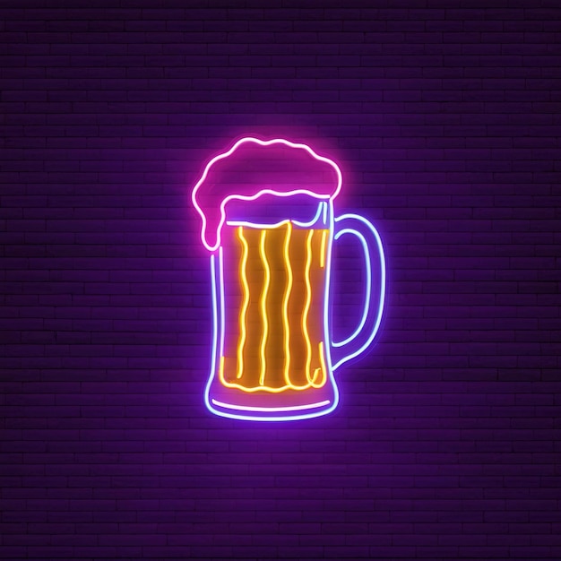 Bier alcoholische drank retro neon bord helder elektrisch licht bord