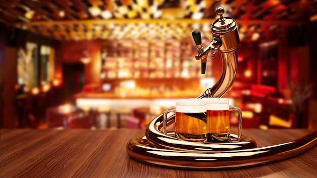 Bier dispenser 3D-rendering