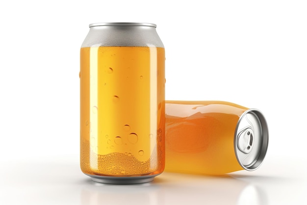 Bier kan geïsoleerd op witte achtergrond Gegenereerd door AI
