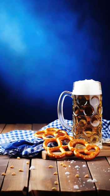 Bierbekers en pretzels AI Generatief