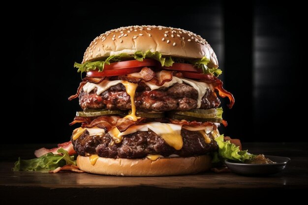 Premium Photo | The Big Bacon Burger Bonanzajpg