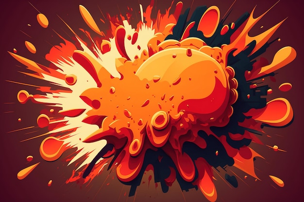 Photo big bang colorful bang nuclear explosion digital art illustration color