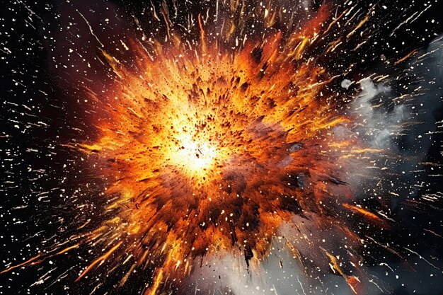 Big bang explosion over dark background