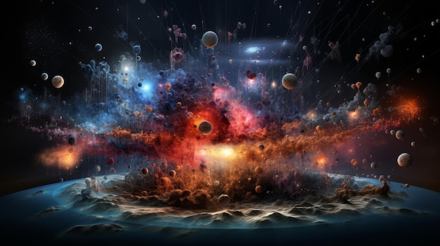 Premium AI Image | Big Bang theory and universe formation concept