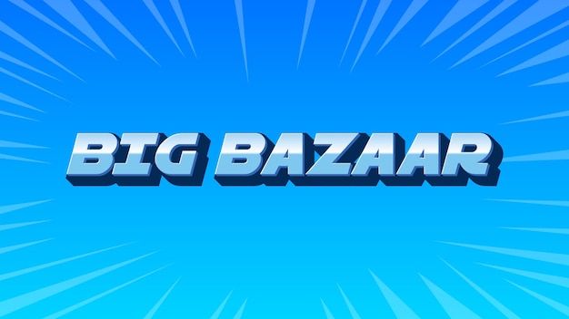 Photo big bazaar 3d blue text