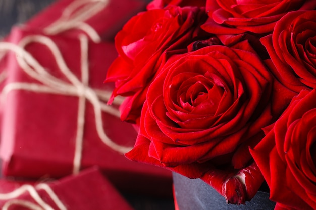 Big beautiful bouquet of red roses