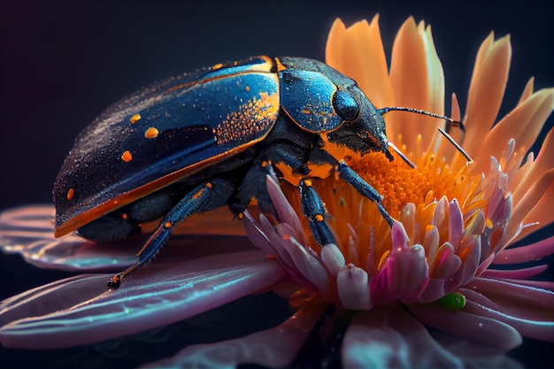 Big beetles and fresh flowers