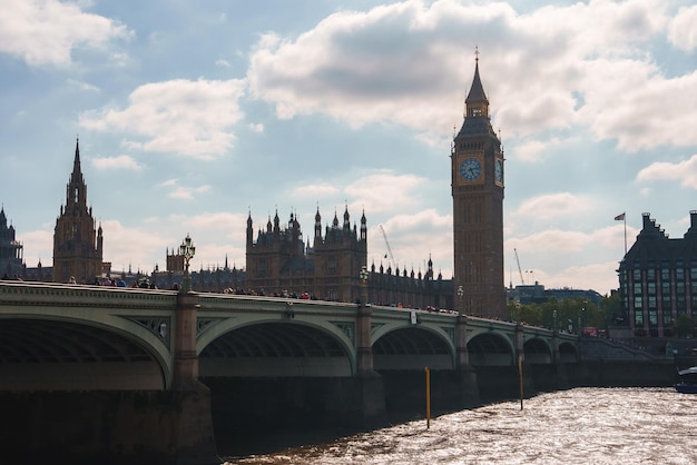 Big Ben and Westminster bridge in London