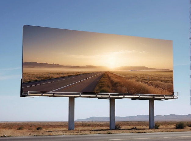 Photo big billboards on the highway