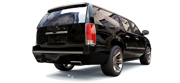 Big black premium SUV on a white background. 3d illustration.