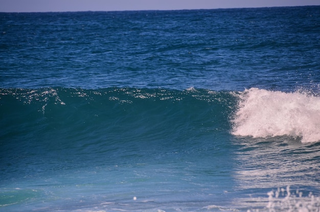 Big Blue Wave Breaks in the Atlantic Ocean