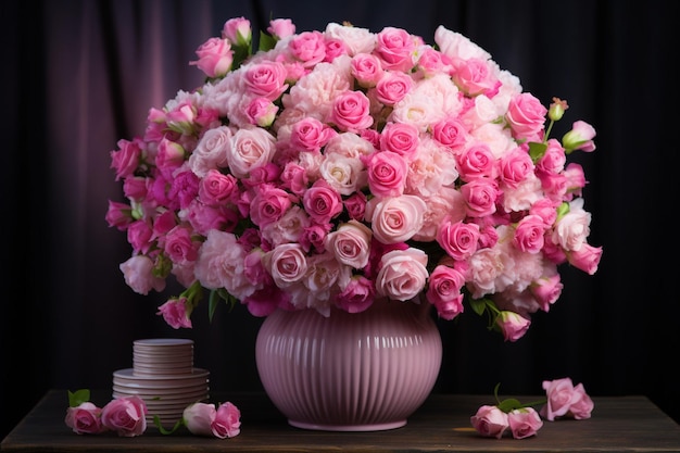 Big bouquet of fresh beautiful blooms