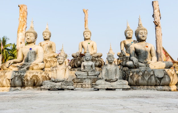 Big Buddha under construction in temple thailand.