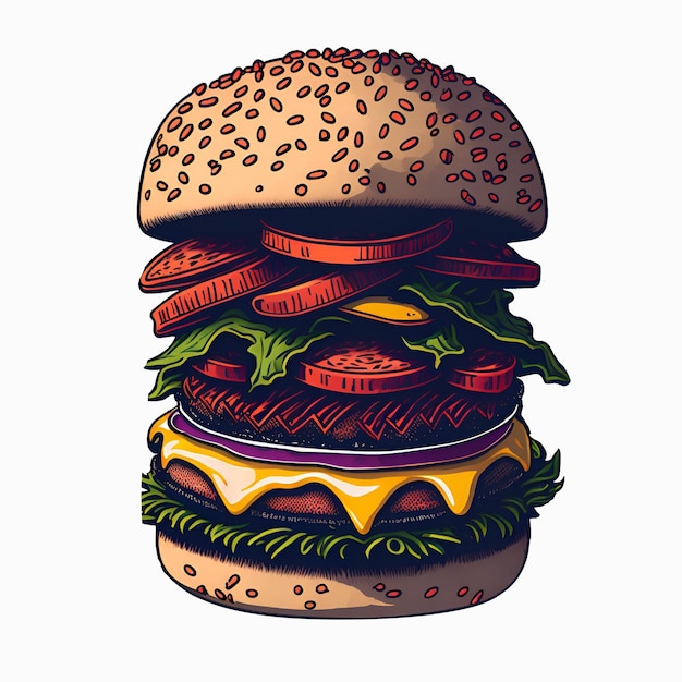 Big burger Created with AI technology