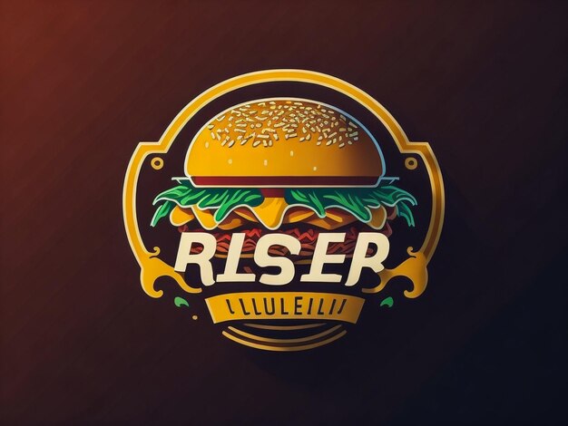Фото Векторный шаблон дизайна большой иконы бургера большой логотип бургера для вашего кафе или ресторана логотип быстрого питания c