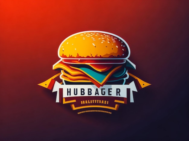 Foto big burger icon design vector template big burger logo voor uw café of restaurant fast food logo c