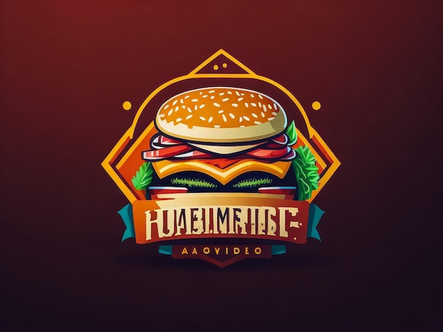 Photo big burger icon design vector template big burger logo for your cafe or resturant fast food logo c