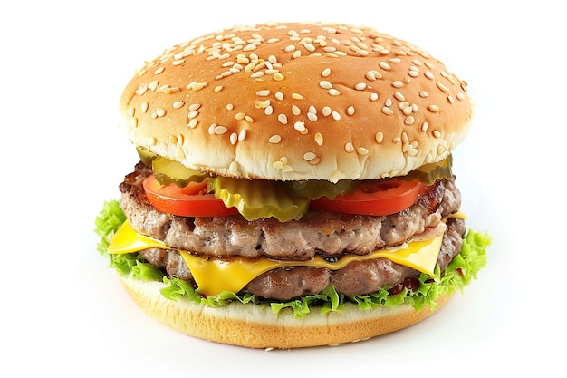 Big burger isolated on white background