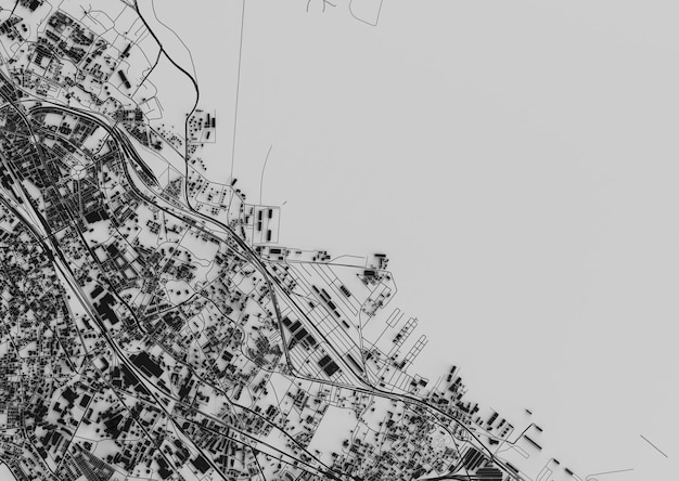 Вид сверху на большой город. иллюстрация карты в случайном графическом дизайне. фрагмент Мумбаи