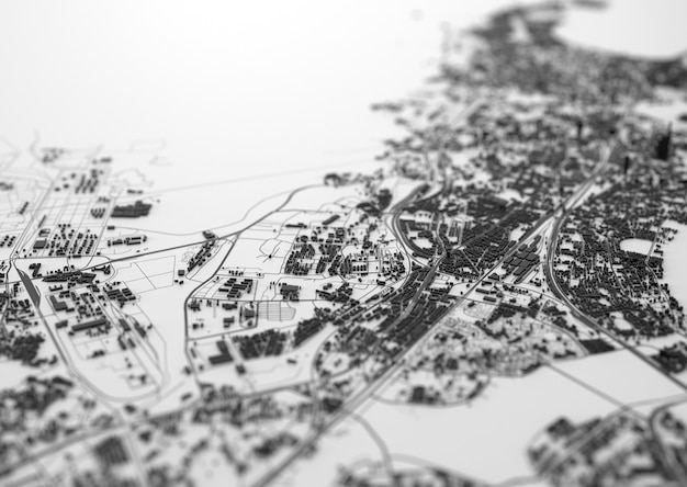 Вид сверху на большой город. иллюстрация карты в случайном графическом дизайне. фрагмент Мумбаи