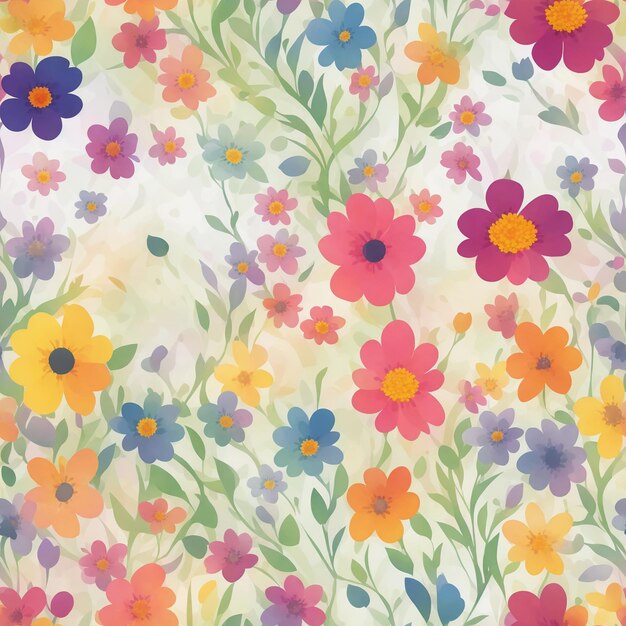 big colourful meadow flowers Seamless patterns step repeating patterns design fabric art