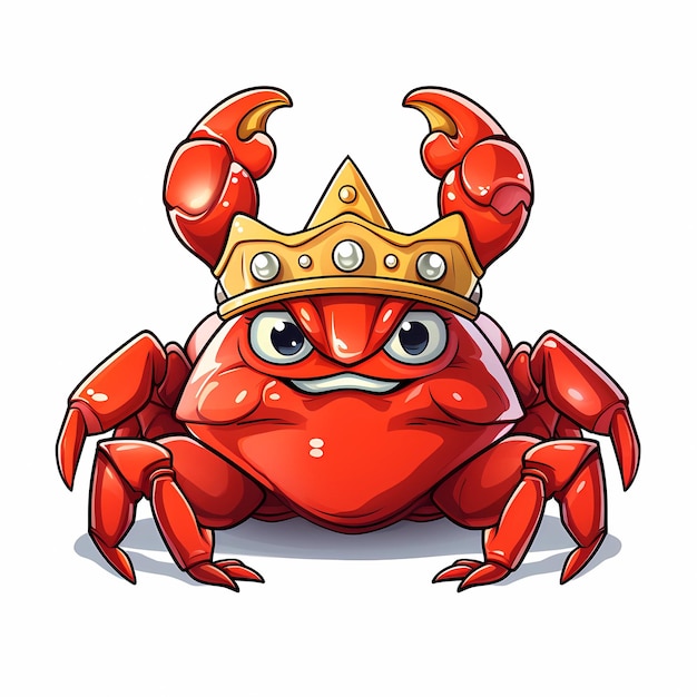 Photo big crab with crown on head