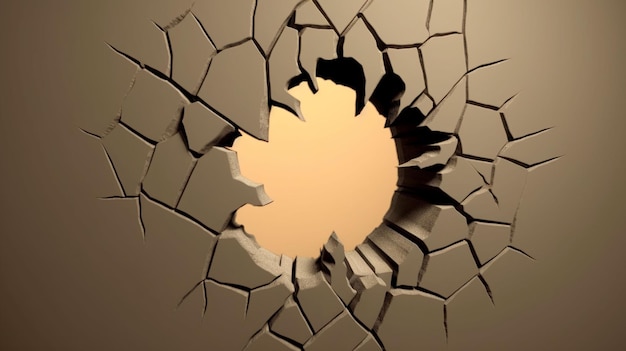 Big crack gray hole background