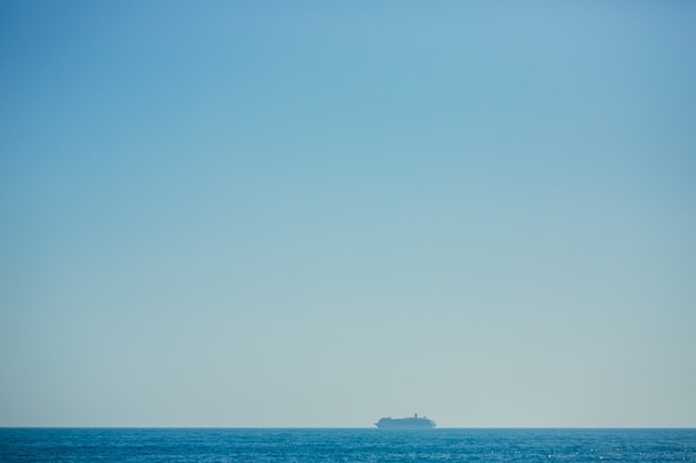 Big cruise ship in adriatic near montenegro