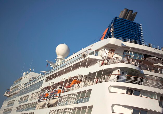 Big cruise ship in a French port